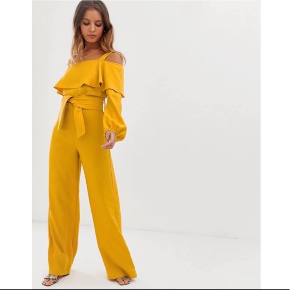 NWT Anthropologie Current Air Mustard Jumpsuit Med - Picture 2 of 15